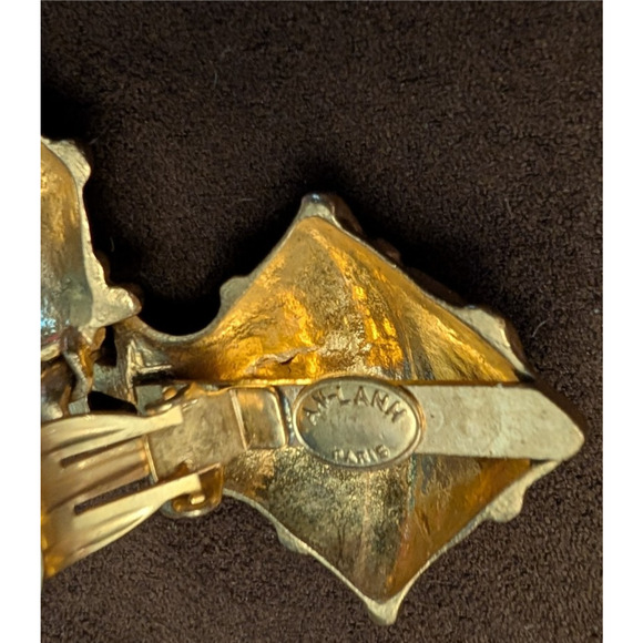 Vintage Jacques An-Lanh Paris Gold Tone Signed Clip on Earrings EUC - Picture 5 of 8